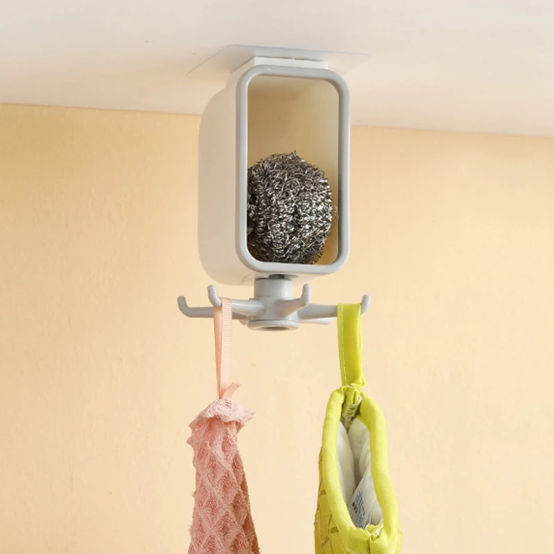 

6 Hooks Kitchen Accessories Shelf Storage Hooks Clothes Hanging Wardrobe Kitchen Organizer Cup Holder Glass Mug Holder New