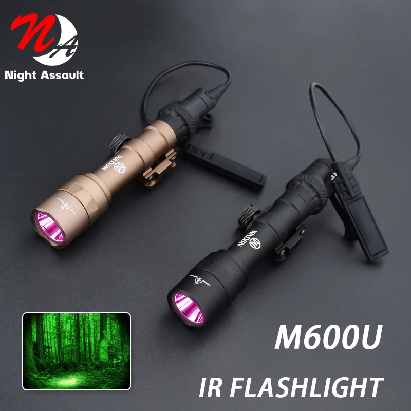 Tactical Airsoft Surefir M600 M600U Infrared IR LED Flashlight 600 Lumen Fit 20MM Rail Track Hunting Mount Weapon Scout Outdoor
