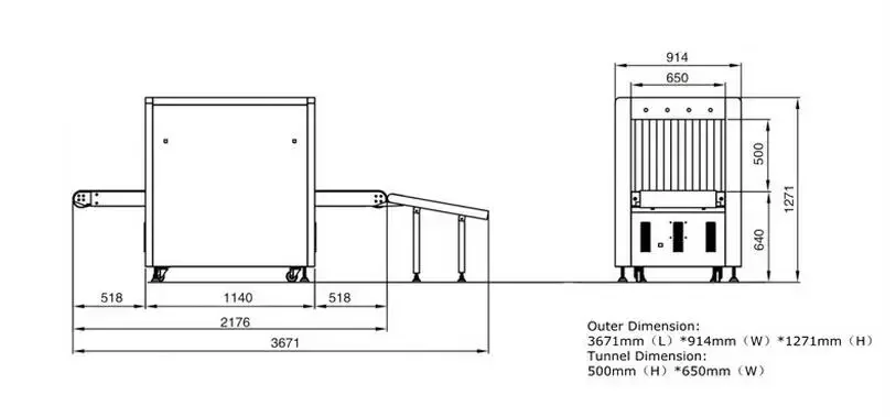 Сканер багажа большого размера в рентгеновском стиле/машина для проверки груза