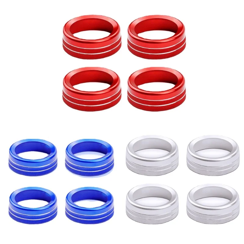 

1 Set Air Conditioner Switch CD Button Knob Cover Decor Trim Ring Sticker For Toyota Tacoma 2016-2022