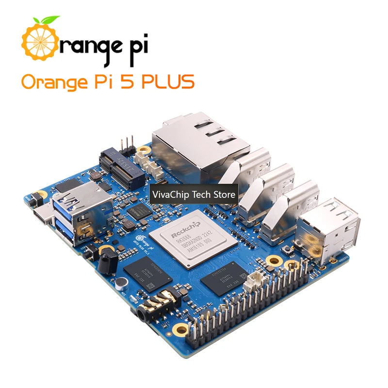 Фото VivaChip TechOrange Pi 5 Plus 8GB V1.5.1 Одноплатный компьютер RK3588 с двумя портами Ethernet 2.5G, поддержкой PCIE, ОС Android, Ubuntu, Debian №4