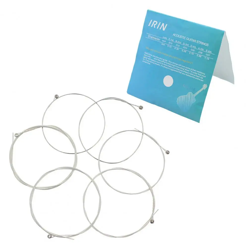 

6Pcs/Set Wooden Guitar String Firm Instrument Accessories Rust-proof for Beginner Acoustic Guitar String Guitar String