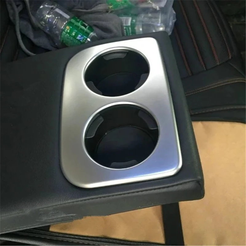 WELKINRY For Subaru Forester SJ 4th Generation 2013 2014 2015 ABS Chrome Car Tail Rear Seat Armrest Water Bottle Cup Holder Trim