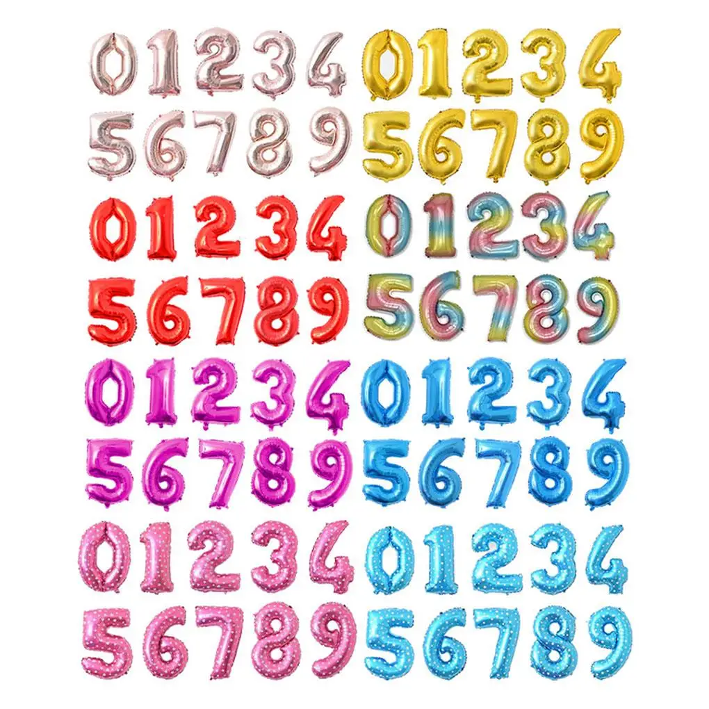 

32-inch Number Balloon Decorative Aluminum Foil Balloon Birthday Wedding Party Holiday Gift Decoration Type 8