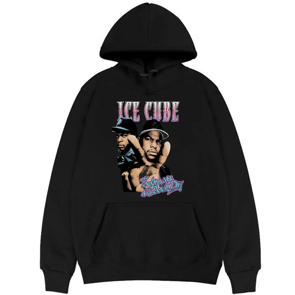 

Ice Cube Today Was A Good Day Rap Hip Hop Mens Black Hoodie Men's Vintage Black Loose Hoodies Man Fashion Oversized Sweatshirt