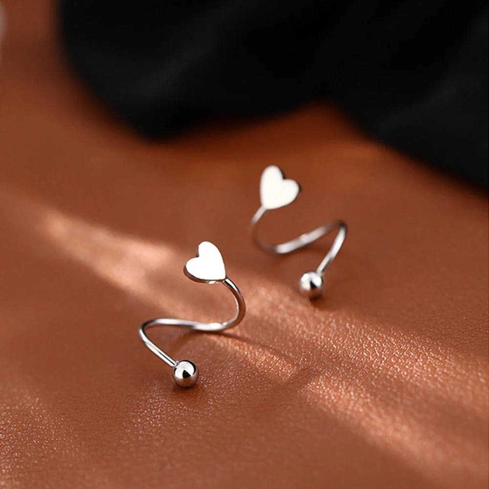 

2022 Fashion New Arrival Stud Earrings Metal Women Classic Spring Summer Irregular Silver Color Heart Cute Female Trendy Jewelry