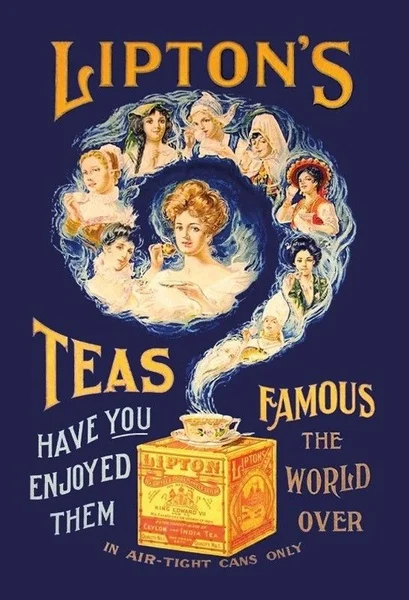 

Металлический плакат с надписью Lipton's Tea вы наслаждались ими, известный во всем мире, оловянный знак, украшение для стен в кофейне, металличес...