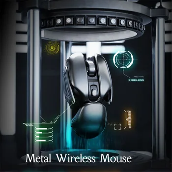 PX2 Metal 2.4G Rechargeable Wireless Mute 1600DPI Mouse 6 Buttons for PC Laptop Computer Gaming Office Home Waterproof Mouse 4