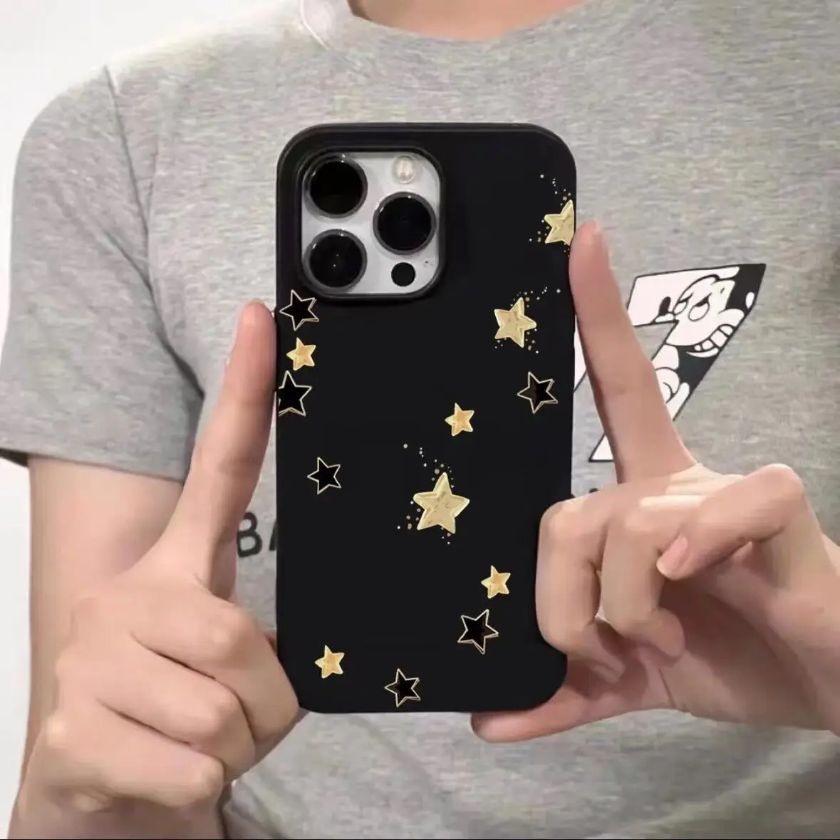 Модный чехол для телефона со звездами iphone 15 pro max 14 plus 13 11 12 защитный камеры xr xs x 7 8 p