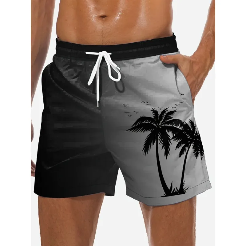 Мужские свободные пляжные шорты на шнурке быстросохнущие из кокосовой пальмы