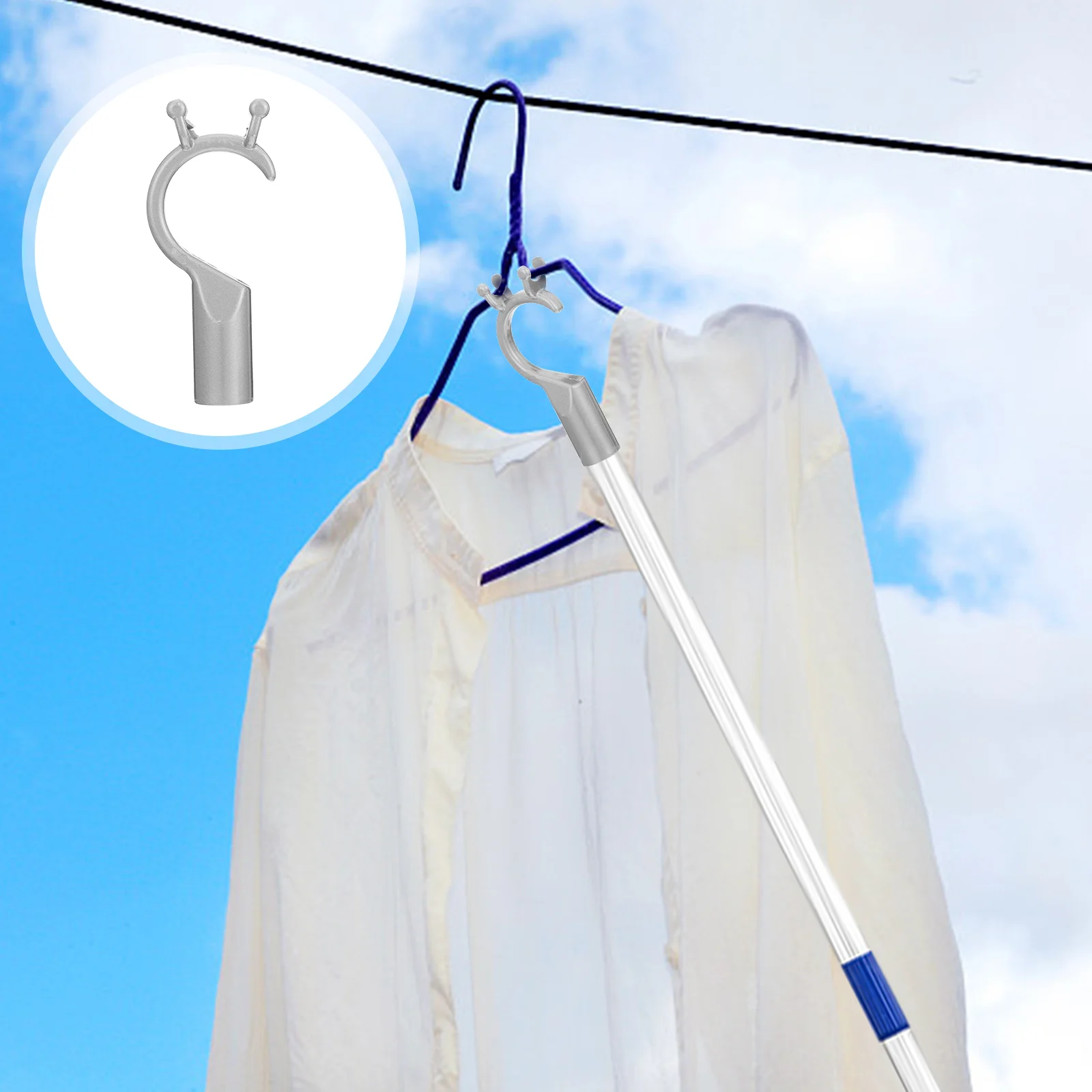 

4pcs Clothes Rail Head Household Clothes Pole Head Clothes Fork Accessories