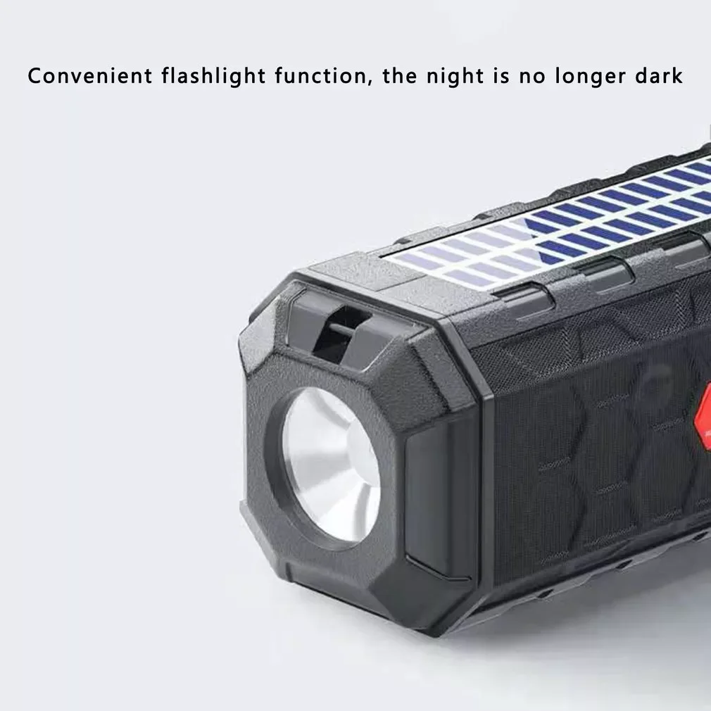 

Wireless Audio Radio U Disk Play FM Radio Strong Light Flashlight Outdoor Dual Solar Audio Multifunctional