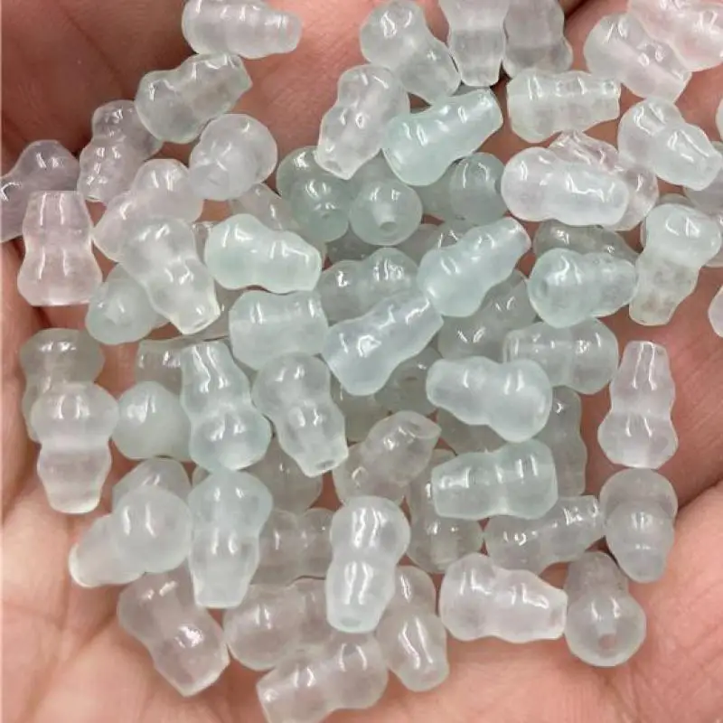 

High Ice Grade A Jade Gourd Beads For Jewelry Making Diy String Bracelet Beaded Necklace Charms Myanmar Jadeite Bead Accessories
