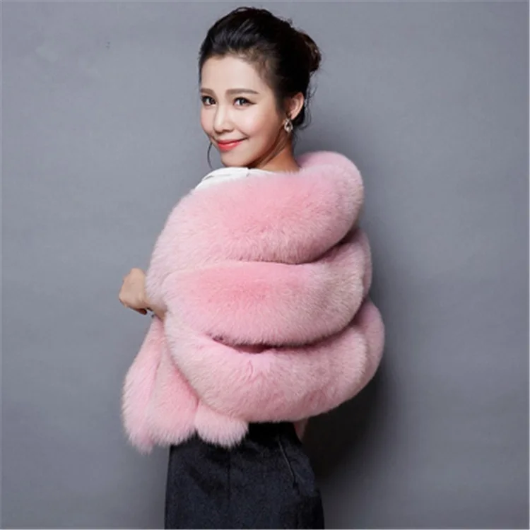 Autumn  Winter Faux Fox Fur Shawl Female White Wedding Dress Bridal Fur Cloak Padded Cotton Coat Luxury Faux Fur Trim Coat