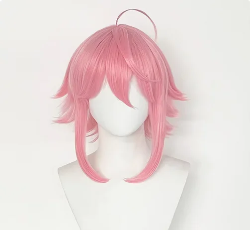 Парик для косплея по мотивам игры ансамбль звезды термостойкие короткие розовые