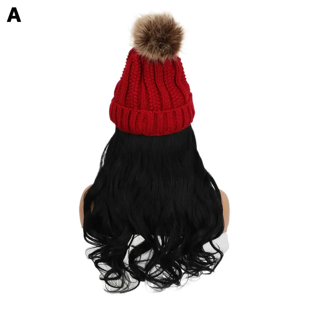 парики Кепка с волосами Шляпа Парик Коричневый Волнистый парик для тела Connect Daily