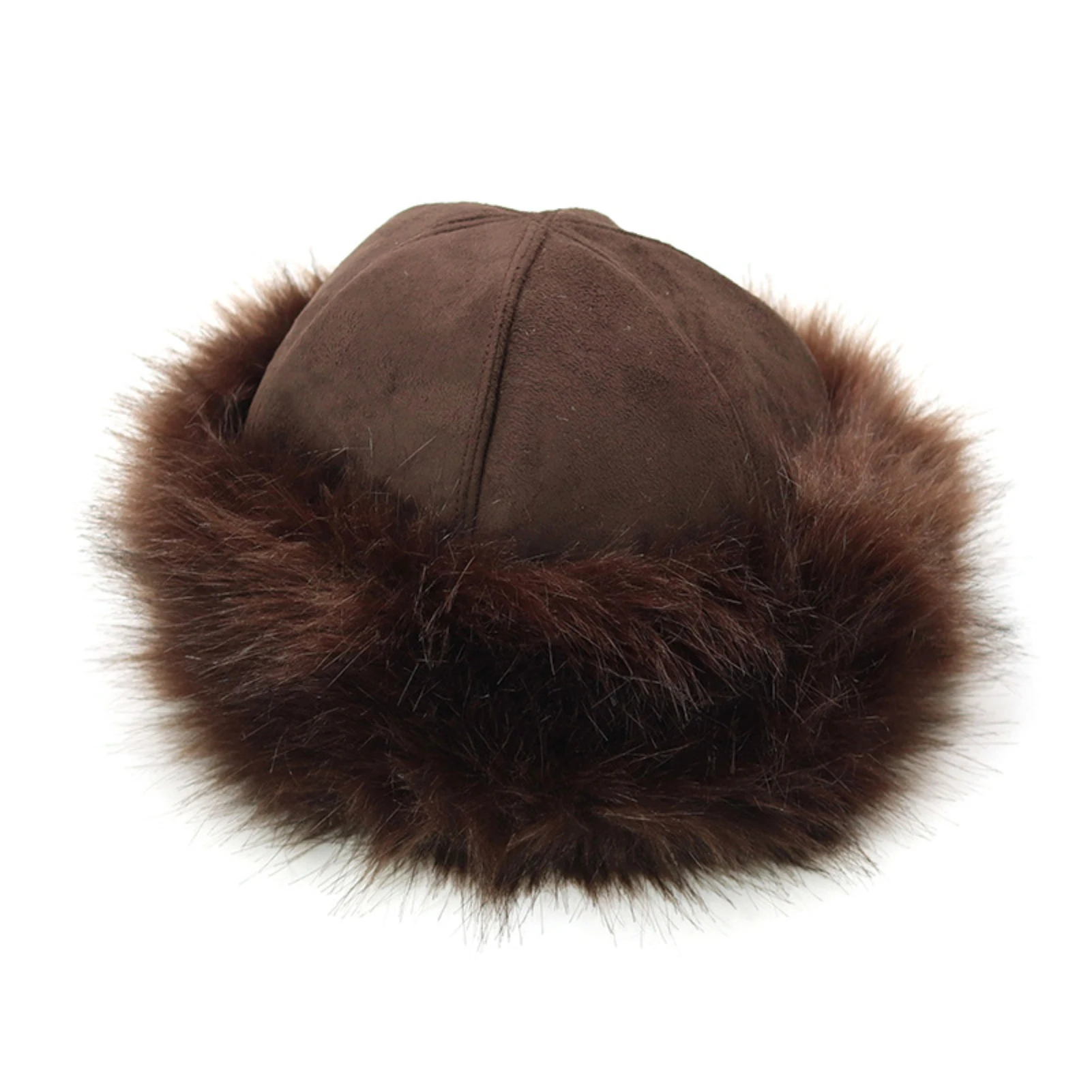 Warm Thick Cap Women Hat Beanie Mongolian Men Winter Faux Fur Suede Fluffy Snow Cap images - 6