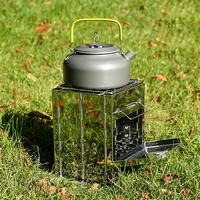 outdoor folding wood stove stainless steel oven all in one fire heating stove camping bbq grill charcoal stove