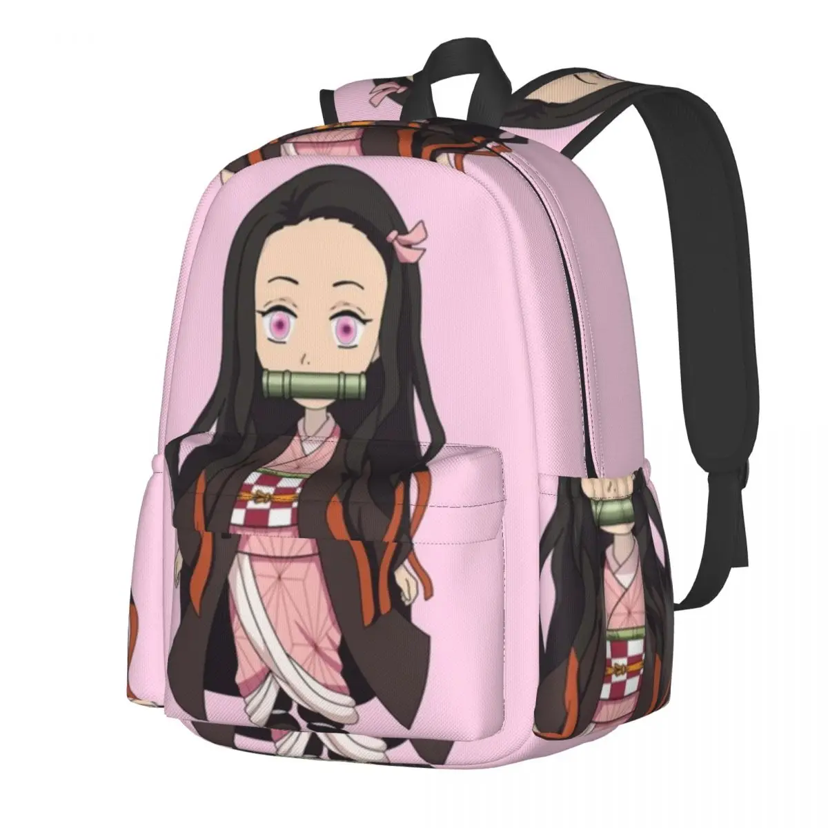 

Nezuko Anime Demon Slayer Backpack Kimetsu no Yaiba Hiking Backpacks Male Custom Print School Bags Funny Rucksack