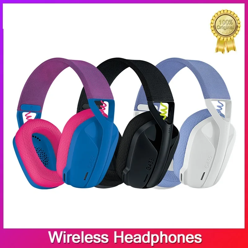 

Беспроводная игровая Bluetooth-гарнитура G435 Lightspeed, Накладные наушники, встроенные микросхемы, совместимы с Dolby атмосферs для ПК