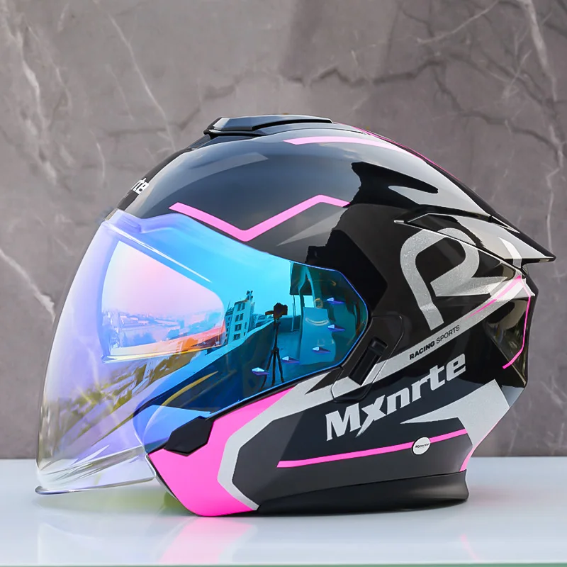ECE утвердил Mxnrte Gatling PRO черный розовый шлем для мужчин и женщин полушлем с двойными