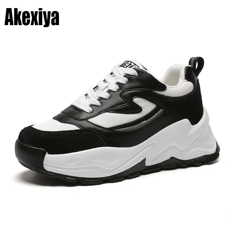 

2022 Fashion Women Genuine Leather Sneakers Mixed Colors Platform Casual Shoes Woman Running Sport Shoes Size 35-40 BC3947