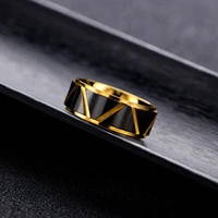 simple 14k yellow gold plated black gold ring for mens 2020 ins wind new retro rings does not fade wedding anniversary gifts