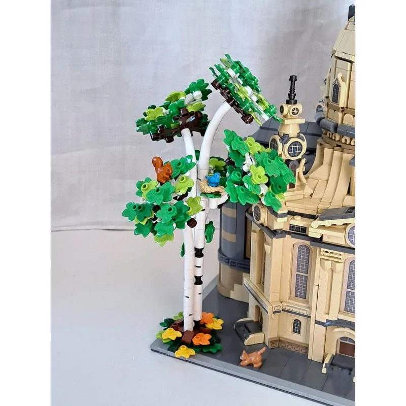 Фото Креативная серия конструкторов Moc: Модульные блоки «Березы четырех сезонов», технологичные кубики, рождественский DIY-конструктор, подарки для сборки №5