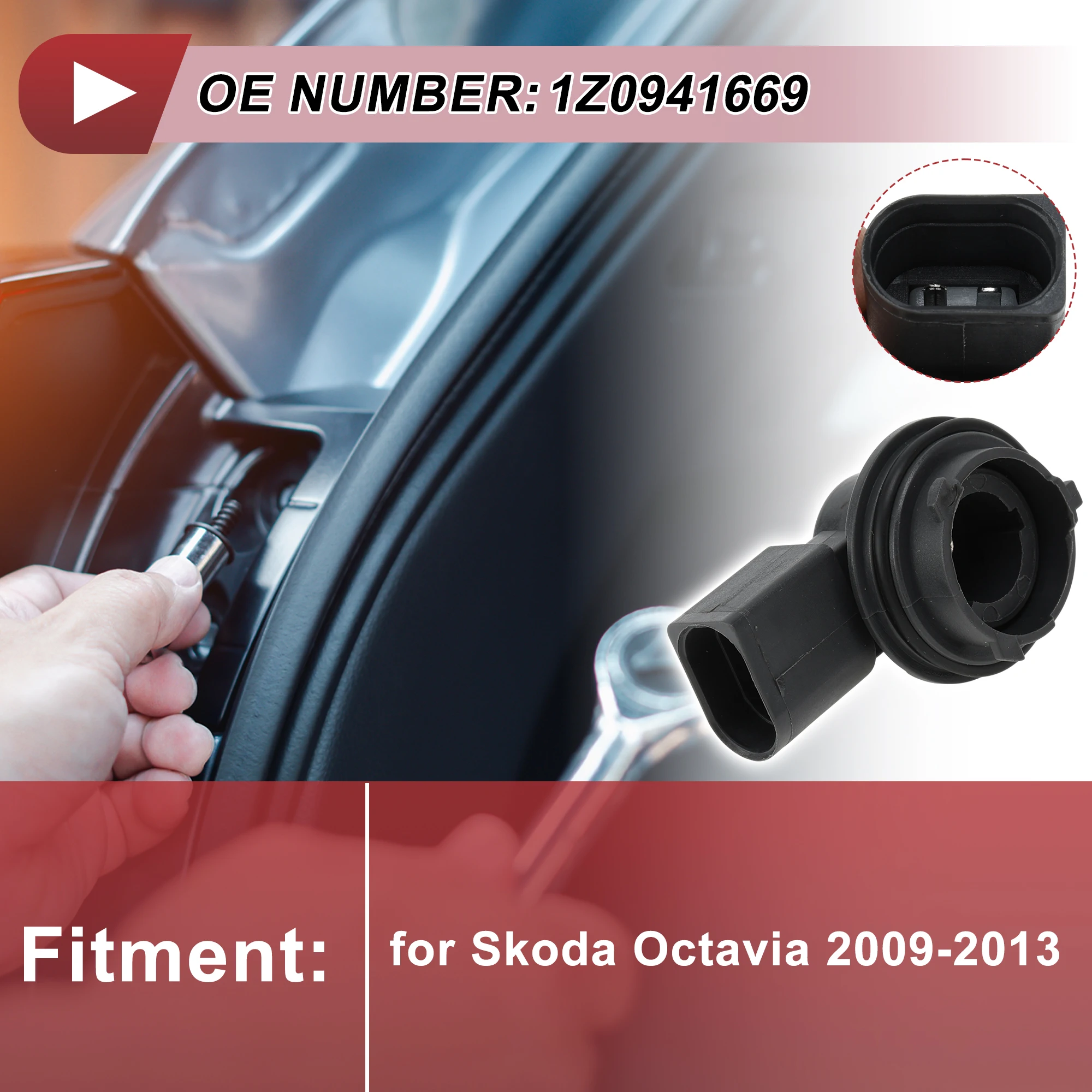 X Autohaux 1 шт. DRL разъем дневных ходовых огней для Skoda Octavia 2009-2013 No.1Z0941669 разъем лампы 2-контактный разъем