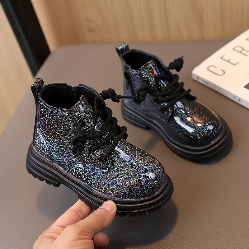 

Girls Spring Autumn Sock Boots Stripe Ankle Boots Kids Soft Sole Breathable Comefy Round Toe Sneakers Children Flat Shoes Black