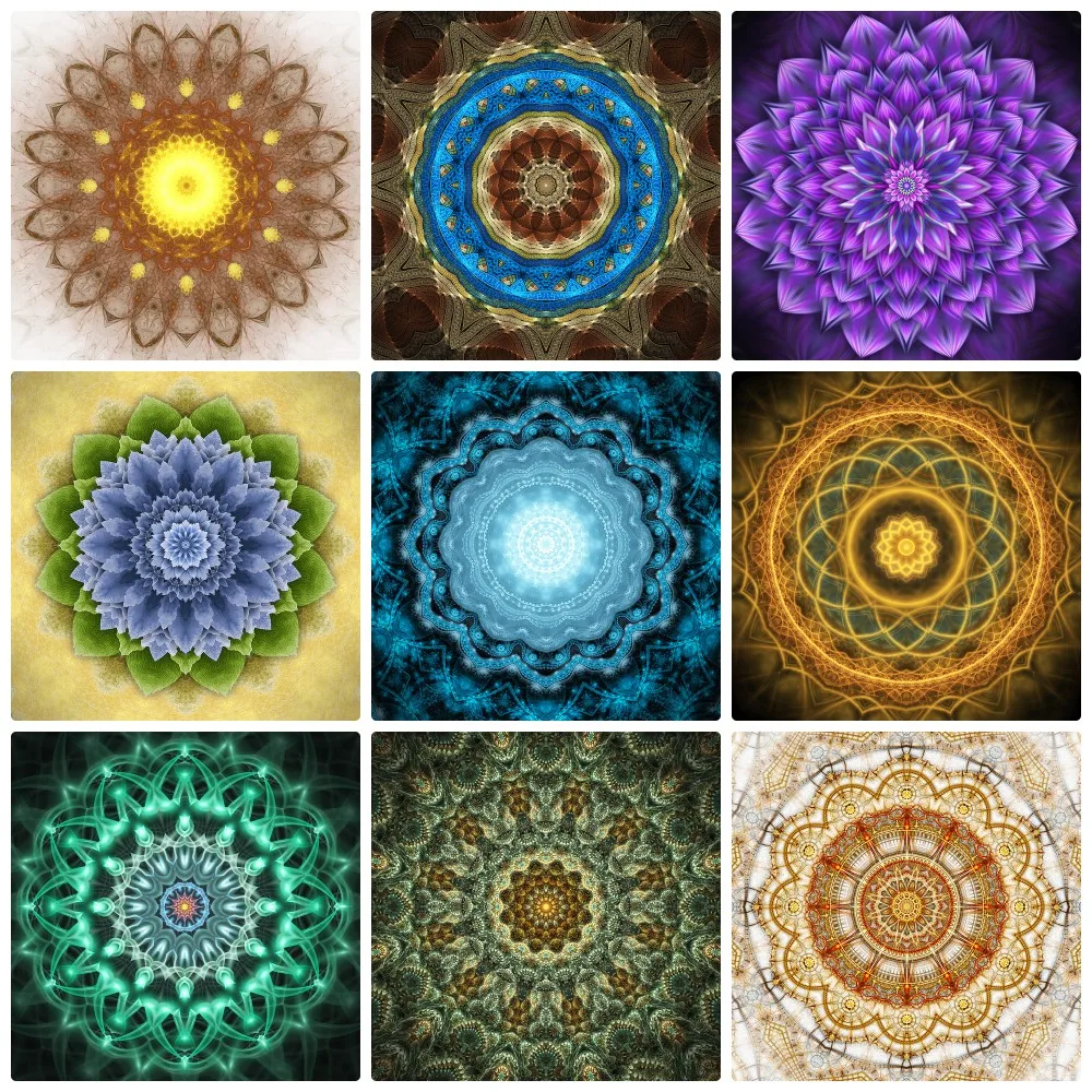 

ZOOYA 5D DIY Diamond Painting Mandala Cross Stitch Kits 3D Diamond Embroidery Colorful Flowers Full Drill Mosaic Art Home Decor