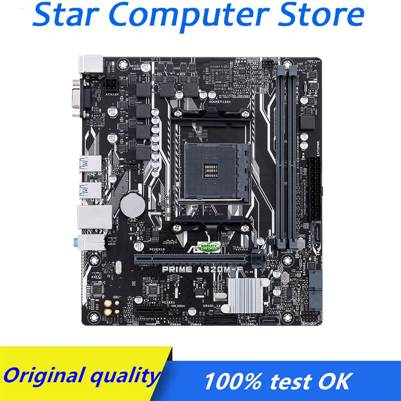 

A320 AM4 For ASUS PRIME A320M-F Socket AM4 Motherboard DDR4 Computer USB3.0 SATA3 Desktop Mainboard Used