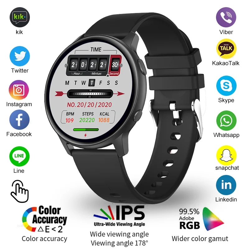 

Новинка 2022, мужские Смарт-часы с индивидуальным циферблатом, пульсометром, монитором уровня кислорода в крови, женские спортивные часы, вод...