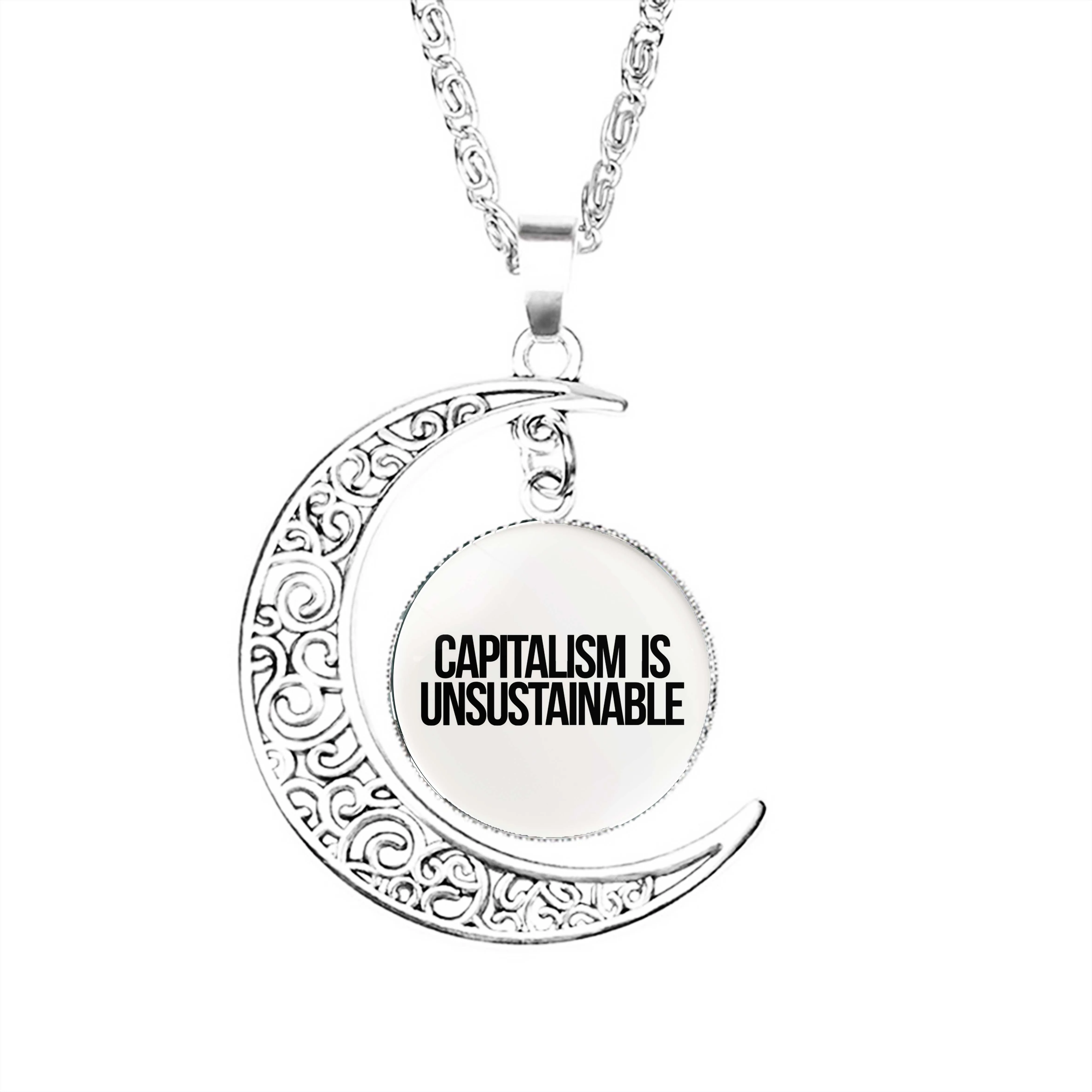 

Цепочка с подвеской в виде полумесяца из нержавеющей стали