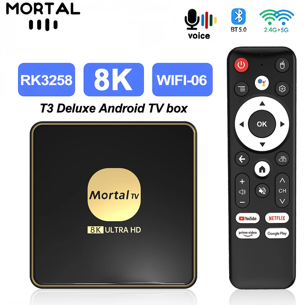 Smart Tv Box Android 13 4k Hdr10 Wi-fi6 64 Гб/128 Гб Bluetooth Chromecast Медиаплеер С Процессором Rockchip3528
