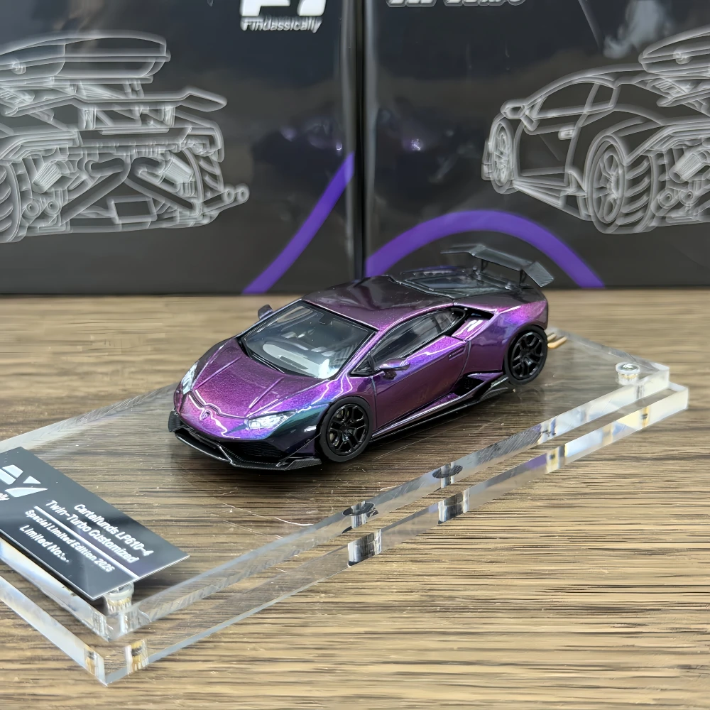 Фото Коллекционная модель автомобиля Findclassically 1:64 LP610 с экстремальной модификацией, литая под давлением №1