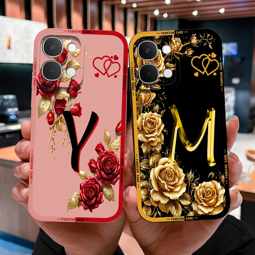 Фото Чехол для Vivo Y51 Pro 5G Luruxy A to Z Letter, мягкий силиконовый чехол с полным покрытием, легкий чехол для телефона Vivo Y51Pro Anti Drop Funda №2