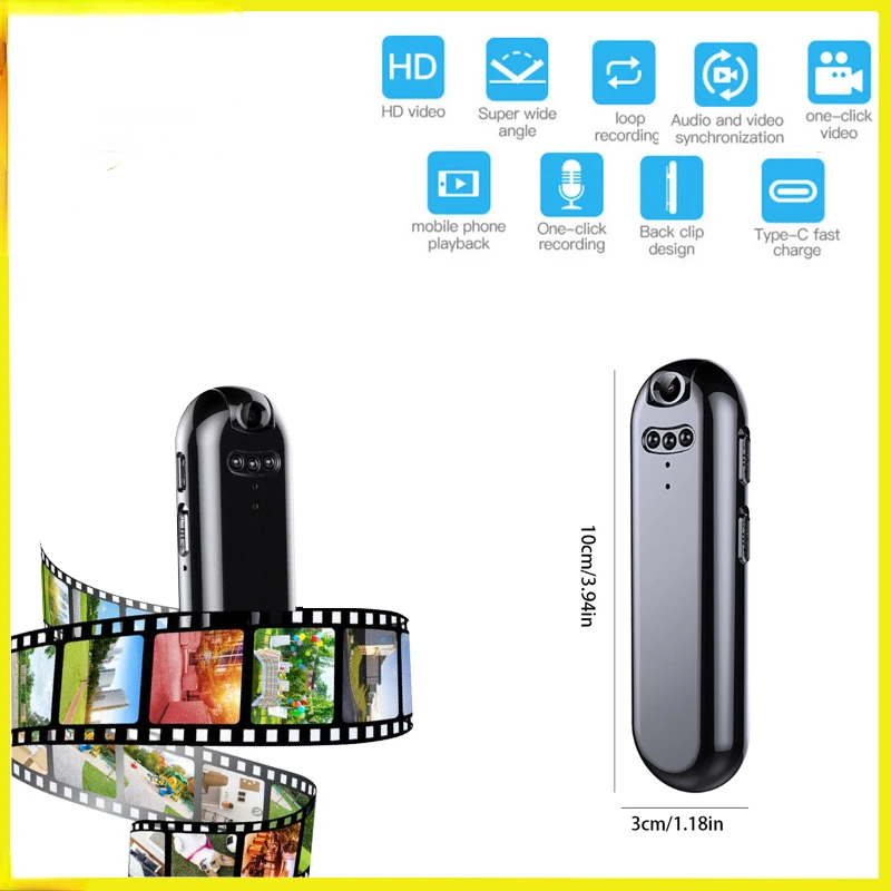

V5 HD Mini DV/DVR Video Camera Portable Wearable Outdoor Security Surveillance Small Audio Recorder Built-in Battery and Memory