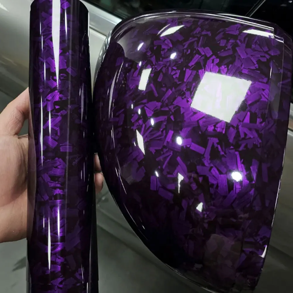 9D виниловая пленка из углеродного волокна глянцевая фиолетовая наклейка для