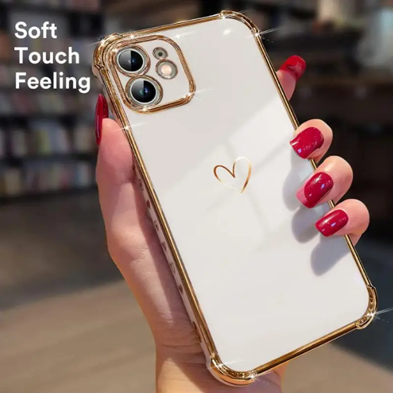 

For iphone12 Luxurious Phone Case Anti-fingerprint Protective Soft TPU Shockproof Case Perfect Fit All-round Protection