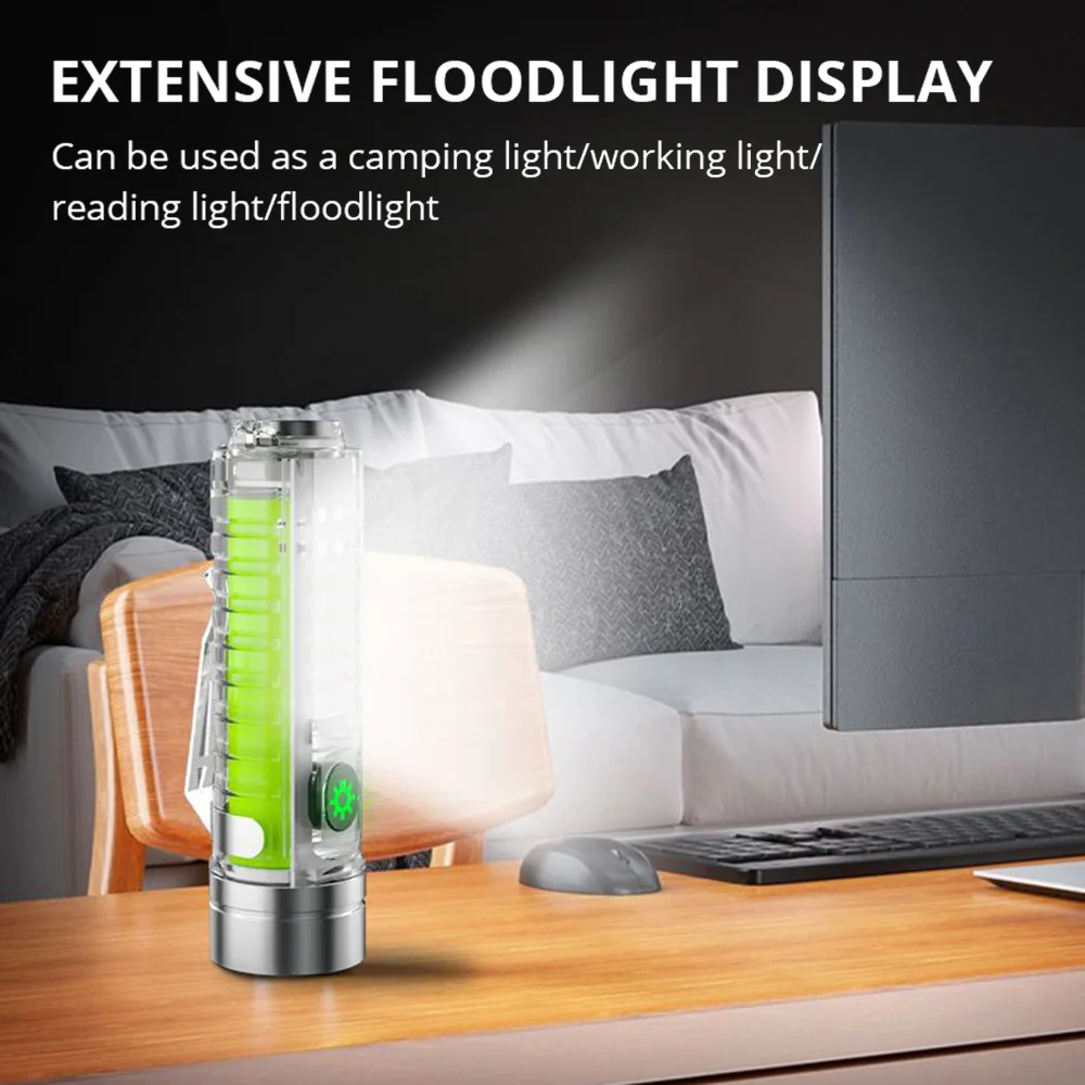 

Super Bright LED Flashlight with White/red/blue/purple Side Light and Strong Magnets 30W LED Wick Lighting for 1500 Meters