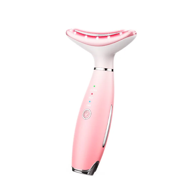 Neck Wrinkle Remover Vibrating Colorful LED Light EMS Micro Current Neck Beauty Device Skin Lifting and Tightening