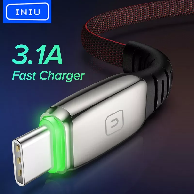 

INIU USB C Cable Fast Charging Micro USB Data Cord Type C Charger For Samsung S20 S10 S9 A71 Xiaomi mi 11 10 Redmi Note 10 9s 8t