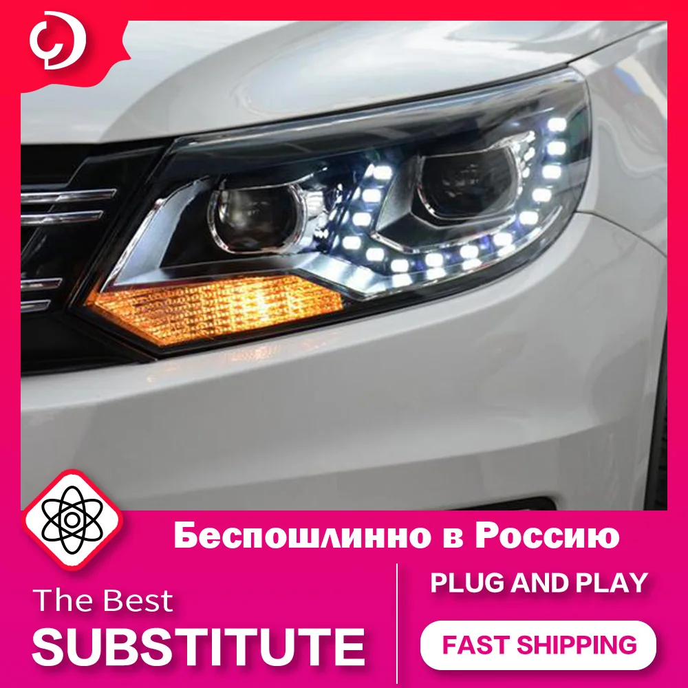 

AKD автостайлинг фары для Tiguan 2013 2014-2016 светодиодные фары DRL Передняя лампа светодиодный проектор автомобильные аксессуары