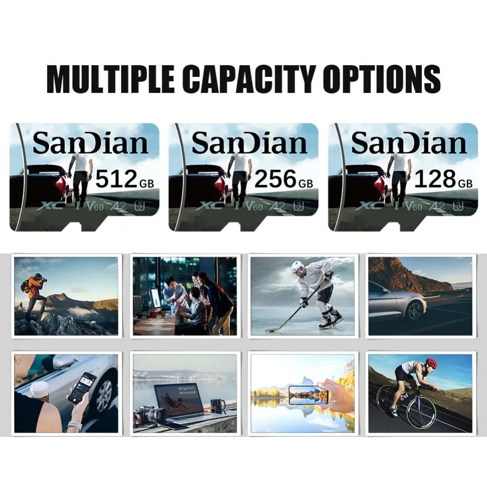 Флэш-карта памяти V30 128 ГБ Micro TF/SD класс 10