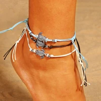 fashion new bohemian turtle shaped anklet woven multicolor optional adjustable simple clothing accessories