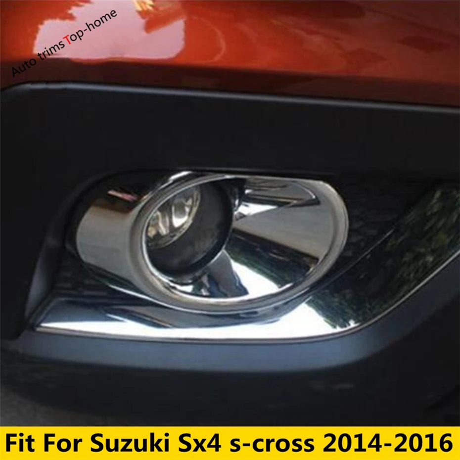 

2 Pcs Car Front Fog Foglight Lights Lamp Cover Trim Fit For Suzuki Sx4 s-cross 2014 2015 2016 ABS Chromium Styling Accessories