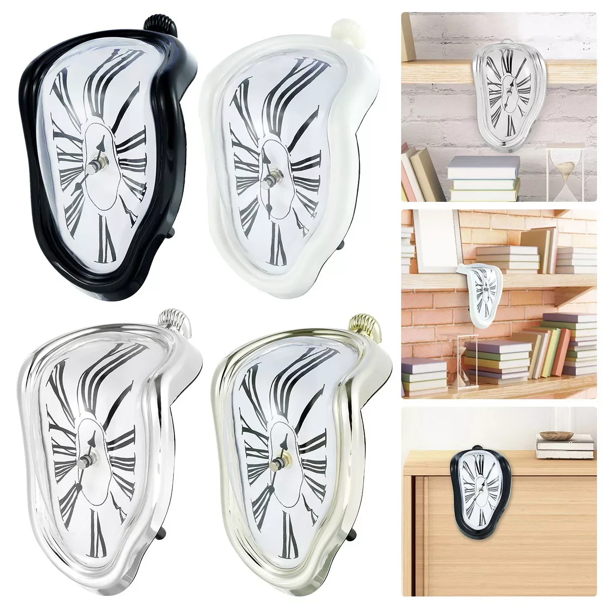 

Novel Surreal Melting Distorted Wall Clocks Surrealist Salvador Dali Style Wall Watch Decoration Gift Home Garden Decoration