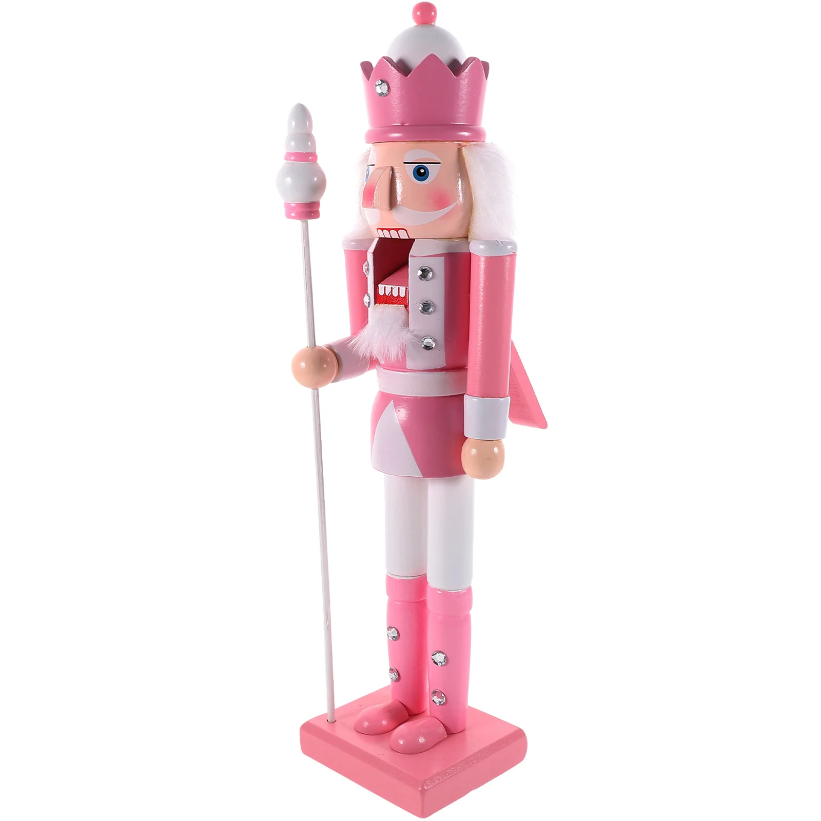 

Nutcracker Soldier Christmas Nutcracker Figure Wooden Puppet for Tabletop Pink decoration