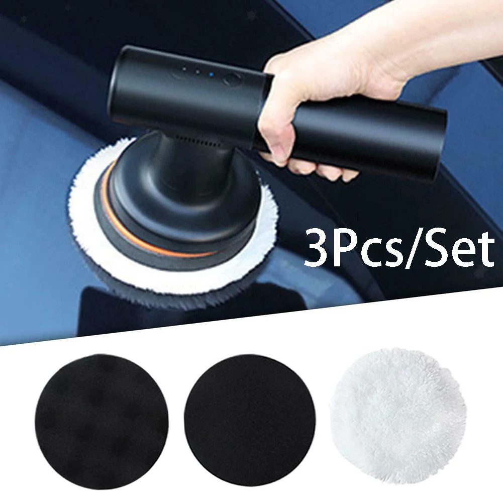 

3Pcs Car Polishing Pad Sponge Buffing Waxing Clean Electric Polishing Machine Pads Buffer Removes Scratches Car Repair 4.92inch